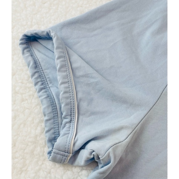 EXPRESS • Blue/White Short Sleeve Stretch Polo Tee - Picture 6 of 15